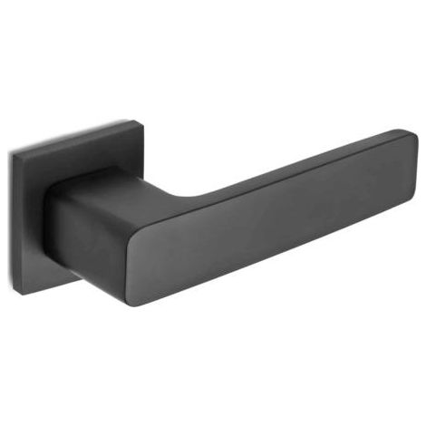 Jeu de poignées modèle Nelson aluminium noir avec rosace carrée 52x52x6mm - talla (1/2)