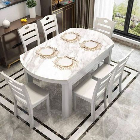 Set de Table Rond évidé, 6 pièces Set de Table Rose doré métallisé Set de Table antidérapant Tapis de Protection (Rose doré) (1/5)