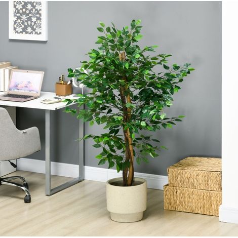 Plante artificielle ficus 150 cm en pot vert HAVRYA (1/5)