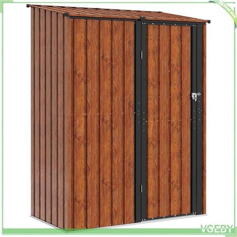 Cabanon de jardin - FAFEICY - 42011300 - Marron - 153,5x86x200 cm - Métal anti-corrosion (1/5)