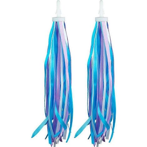 Pompons colorés pour vélorubansguirlandes pour guidon de vélodécorations amusantes pour enfantsbleublancviolet (1/5)