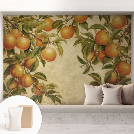 Carta Da Parati Non Tessuto - Con Colla Gratuita - Con Motivi Moderni - Design Elegante Per Pareti Rami da frutto 208x146 cm (1/5)