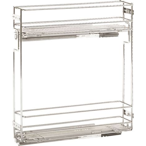 Coulisse pour tiroir 150mm – Charge 30kg – Amortisseur avec rappel – Fixation réglable 3 directions – Pour caisson en acier chromé – Vibo (1/6)