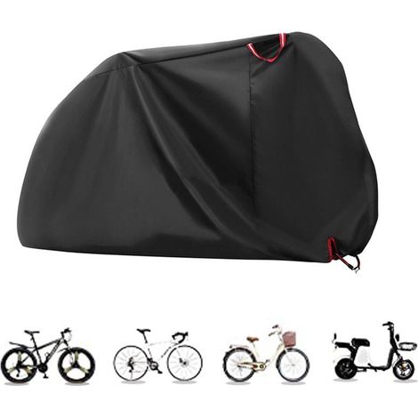 Funda impermeable para bicicleta - Funda protectora para exteriores para 1 o 2 bicicletas - Funda impermeable de nailon 210D con orificio para cerradura - Resistente al polvo y a la nieve (1/5)