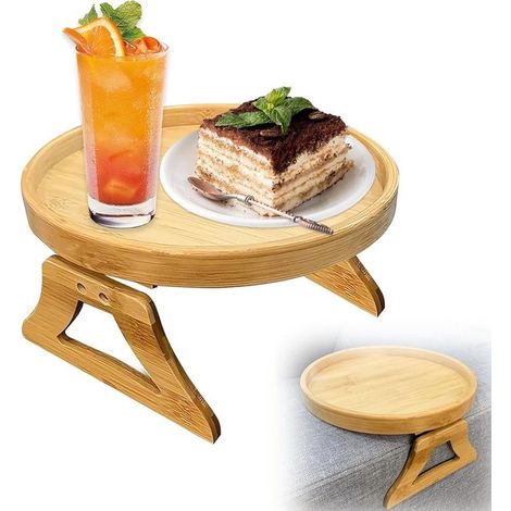Plateau de canapé avec accoudoirs pliables – Tablette de canapé antidérapante pour télécommande collations et boissons – Support pratique et compact pour une utilisation confortable – 25 x 1,5 cm (1/5)