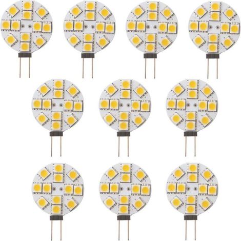 10x G4 Non-Dimmable LED Bulbs, Warm White 2700K, 180° Beam Angle, Replacement Light Bulbs, 20W Halogen Lamps for Kitchen, Campervan, RV, Trailer, Boat, DC 12V