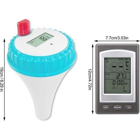 Kabelloses digitales Poolthermometer mit LCD-Empfänger zur Anzeige der Wassertemperatur (1/4)