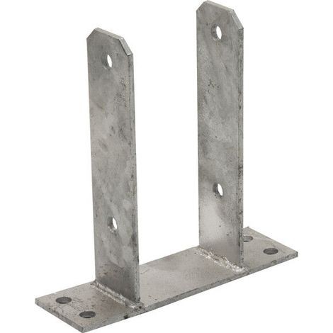 Base en U pour poteau en bois de 7 cm Ancrage Metálica U Support de poteau en bois 16x20x7,1 cm (1/5)