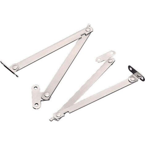 Charnière Meuble 4 pcs Charniere Ascenseur en metal Support Charniere Meuble Réglable Charniè Pliante Argent pour Porte Placard Fênetre (1/4)