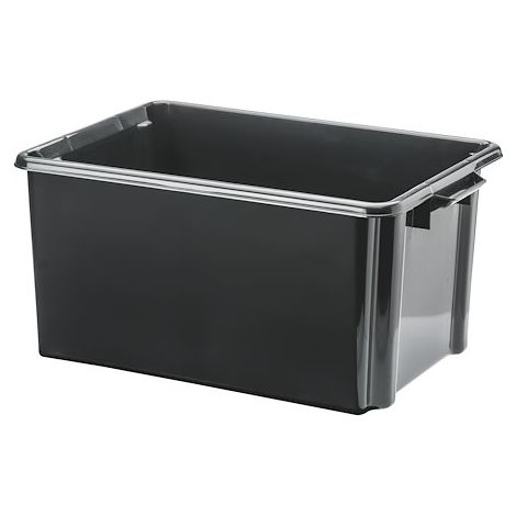 Bac de rangement plastique recyclé Cep Strata - 32 litres - dim : H 24,1 x L 52 cm - Lot de 5 (1/2)