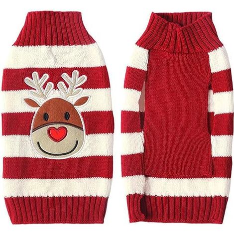 Maglione natalizio per cani, dolcevita per cani, maglione caldo lavorato a maglia con motivo natalizio per animali domestici, cappotto invernale per cani, maglione per vestiti per animali domestici, r (1/5)