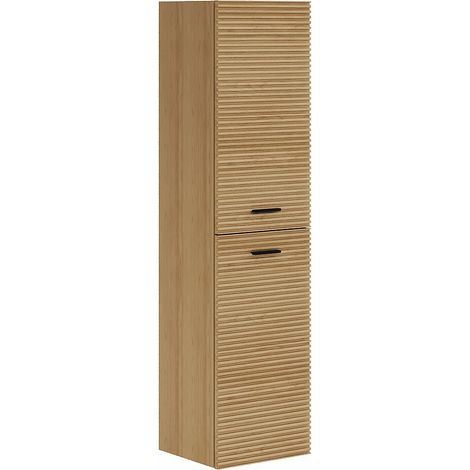 Colonna bagno sospesa striata - Naturale chiaro - H140 cm - SARONE (1/4)