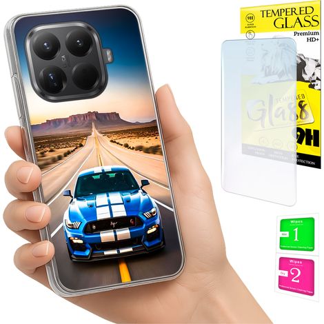 Custodia per Xiaomi 15T Pro, cover posteriore con vetro temperato 9H. (1/5)