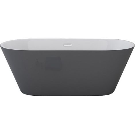 Badewanne DEHLIA grau freistehend Jet-Line 170 x 80 cm Bad Ausstattung (1/2)