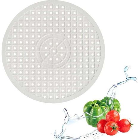 Runde Spülbeckenmatte, 30,6 cm, Arbeitsplattenschutz, faltbarer Spülbeckenschutz, zum Schutz Ihres Spülbeckens vor Kratzern (Rund, Weiß) - Crezuo