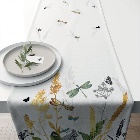 Chemin de table en coton libellules 40 x 150 cm (1/2)