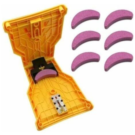 Chainsaw Chain Sharpener, Whetstone, Quick Chain Sharpener, Woodworking Tool, Chain Sharpener Kit with 6 Whetstones (1/4)