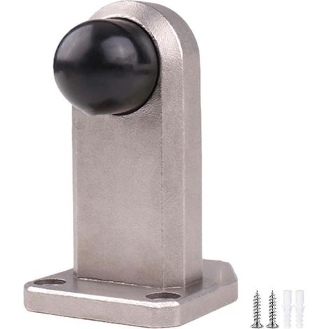 Magnetischer Türstopper ohne Bohren, aus Edelstahl, zum Schutz der Wand und zur Geräuschreduzierung, 92 mm, silber. (1/5)