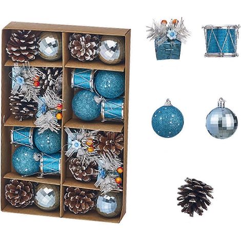 Décorations de Noël bleues, coffret cadeau de Noël, pendentif sapin de Noël assorti (1/5)
