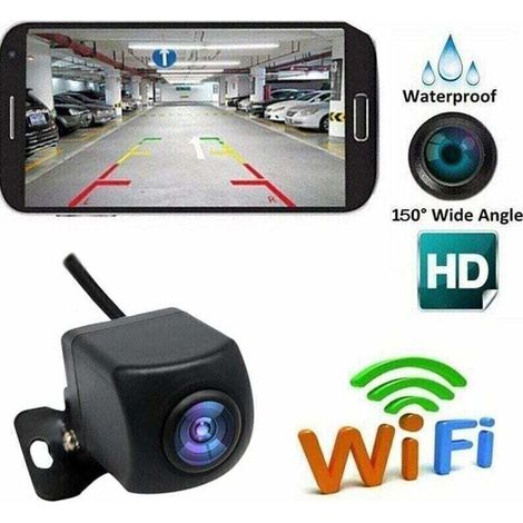 Telecamera di retromarcia wireless HD Wi-Fi per auto, veicoli, telecamera di retromarcia Wi-Fi con visione notturna, monitor LCD wireless impermeabile IP67 (1/5)