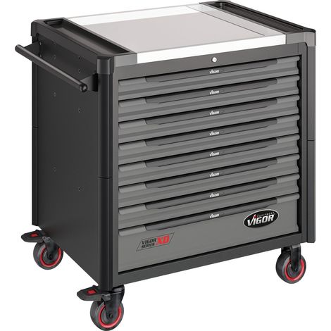 VIGOR Werkstattwagen Series XD, extratief, Edelstahl-Arbeitsplatte, leer, L x B x H: 986 x 695 x 1017 mm (1/5)