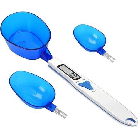 Digital kitchen scale with 3 measuring spoons for weighing liquid and dry ingredients, milk tea, flour, spices, 500g (0.1g), milligram scale, portable LCD screen (1/4)