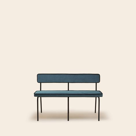 Banc en Velours uni Dalila et passepoil noir YSABEAU (1/4)