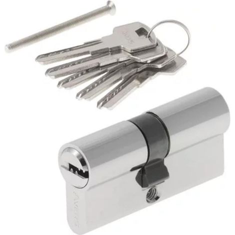 【SX004】 Cilindro de cerradura antirrobo para puertas, estándar europeo, cabeza cilíndrica, 70 mm/80 mm/90 mm, apertura con un solo botón/doble llave. (1/5)