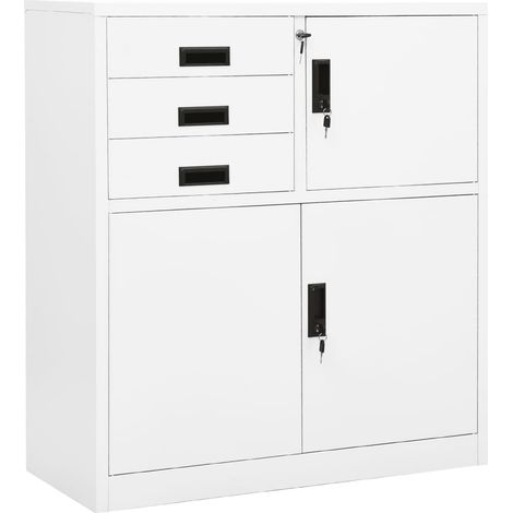 vidaXL Armadio per Ufficio Bianco 90x40x102 cm in Acciaio (1/5)