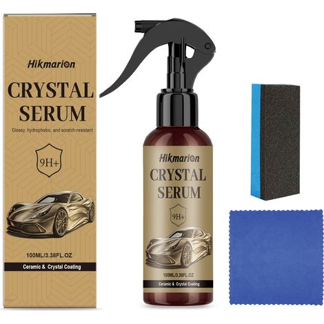 Automotive ceramic coating kit for car body paint protection, hydrophobicity, stain resistance, polishing, and restoration care -- 100mL + 1 sponge + 1 towel (1/5)