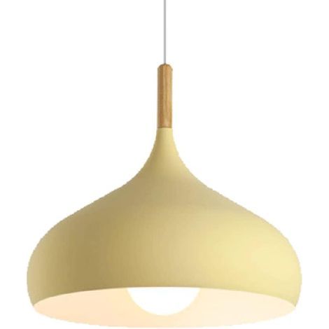 Creative Macaron Pendant Light, Modern Chandelier, Minimalist Cafe Ceiling Light, Suitable for Country-Style Kitchens, Bedside Tables, Tea Rooms and Cafes (Yellow, 24cm) (1/5)