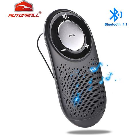 Kit mains libres Bluetooth pour voiture avec lecteur MP3, Bluetooth 4.1 EDR et Siri. Compatible avec 7 langues et 2 téléphones. Mise en marche/arrêt automatique. (1/4)