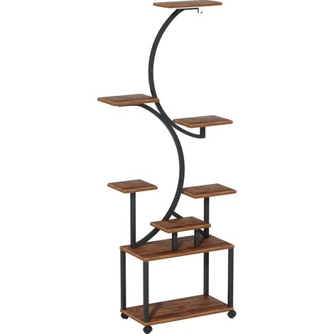 Support de Plantes Intérieur, Design à 8 Niveaux, Éclairages de Croissance Intégrés, Marron (1/2)