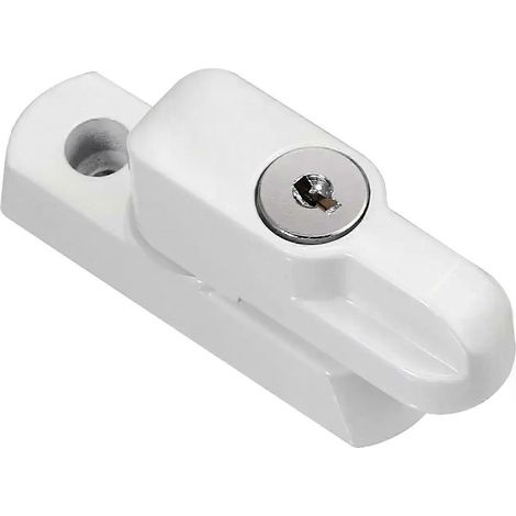 Lot de 4 verrous de sécurité enfant en PVC pour fenêtres et portes, avec poignée à levier et loquet à clé, pour la sécurité de votre domicile. (1/4)
