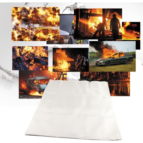 Couverture anti-feu d'urgence de 1,43 x 1,43 m pour les maisons, les écoles, les cheminées, les barbecues, les voitures, les bureaux et les entrepôts. (1/5)