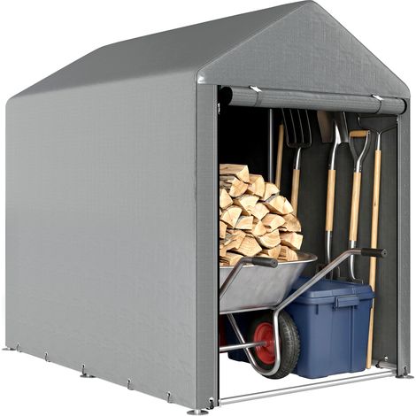 Outsunny 1.2 x 1.8m Portable Garden Shed for Motorbikes, Garden Tools, Bikes