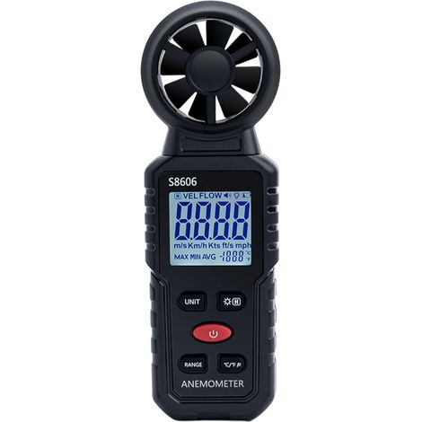 3-in-1 tragbares digitales Anemometer, 0–45 m/s Messung von Windgeschwindigkeit, Windstärke und Windtemperatur, ideal für Navigation und Flug