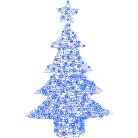 Sapin de Noël,Arbre de Noël avec 100 LED Bleu 120 cm Acrylique CFW77810 (1/5)