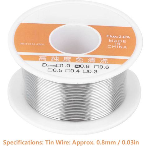 Fil de soudure au plomb de haute pureté, sans nettoyage, 0,8 mm. (1/5)