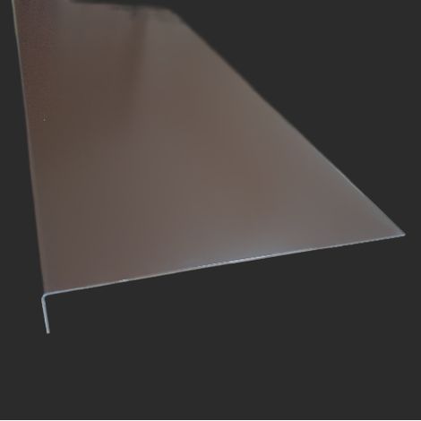 Bande de Rive Aluminium Brun Sepia RAL 8014 (1 pli, retour 30 mm, ep 1.5mm) Hauteur : 80 mm (1/4)