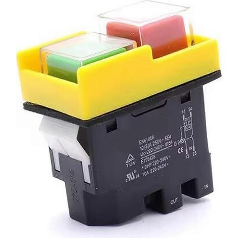 Interrupteur électromagnétique KJD20-2, interrupteur de sécurité 4 broches 220 V 10 A, pour scie circulaire, perceuse à colonne, meuleuse, déclenchement en cas de tension nulle (1/5)