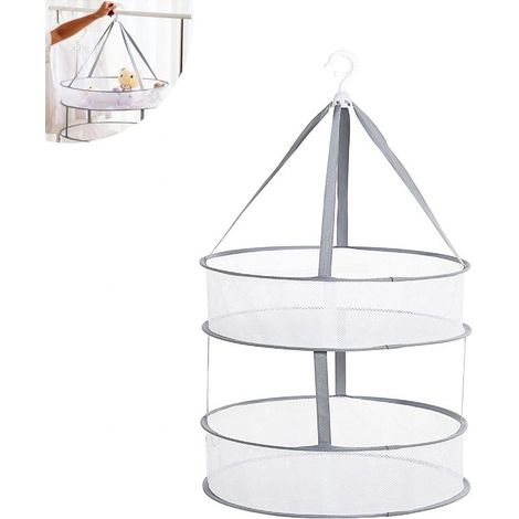 Filet de séchage à Suspendre, Pliable en 2 étapes, Tringle à vêtements Peu encombrante pour Herbes, Chaussettes Séchage Doux pour Le Linge délicat (1/5)