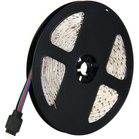 3528 RGB 300 LED-Streifenleuchte - 5 m - Mit 12V 2A Netzteil + 24-Tasten-IR-Fernbedienung (1/5)