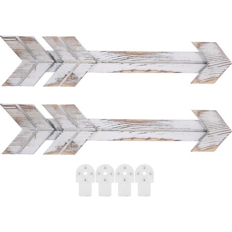 Flèches en Bois Décoratives 2 Pièces pour Mur Ferme Rustique, Décoration Mariage et Cour