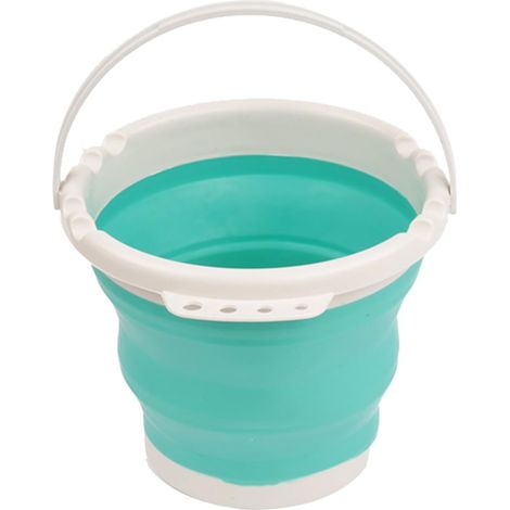 (Bleu,3L). Seau Pliable, Seau De Pêche en Plein Air, Seau Rond Pliable, Seau Pliable Ronde Bassine, Sceau Retractable Silicone Et Plastique pour Camping, Pêche, Randonnée Menage Etc.