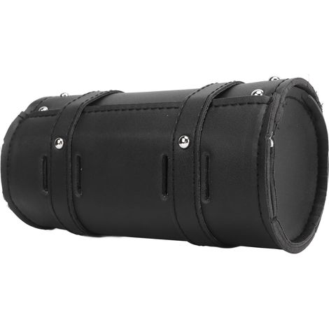 1 Stück Motorrad-Werkzeugtasche, schwarz, mit 2 Riemen und Schnallenverschluss, wasserdicht, abriebfest, multifunktional für Motorrad und Elektroauto (1/5)