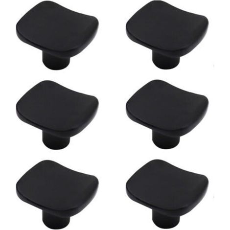 schwarze, quadratische Schrankknöpfe, modern, einlochig, Zinklegierung – für Schränke, Schubladen und Möbel