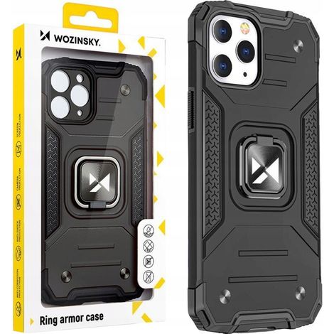 Wozinsky Ring Armor iPhone 14 Pro Max Hybrid-Schutzhülle + Magnethalterung Schwarz (1/5)