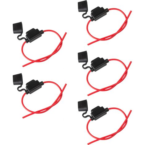 5x KFZ Sicherungshalter Flachsicherung max.30A 14AWG PKW Sicherung HIFI (1/4)