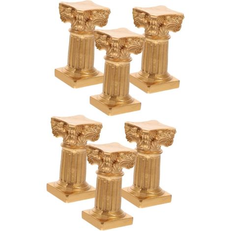 2 Ensembles Colonne Romaine Decoration Interieur Décoration D'intérieur Chandelier Fiesta Candle Bougies Piliers Ornements Accessoire Photo Bougeoir En Résine Golden 3 Pièces  2 (1/5)
